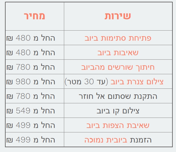 כמה עולה ביובית